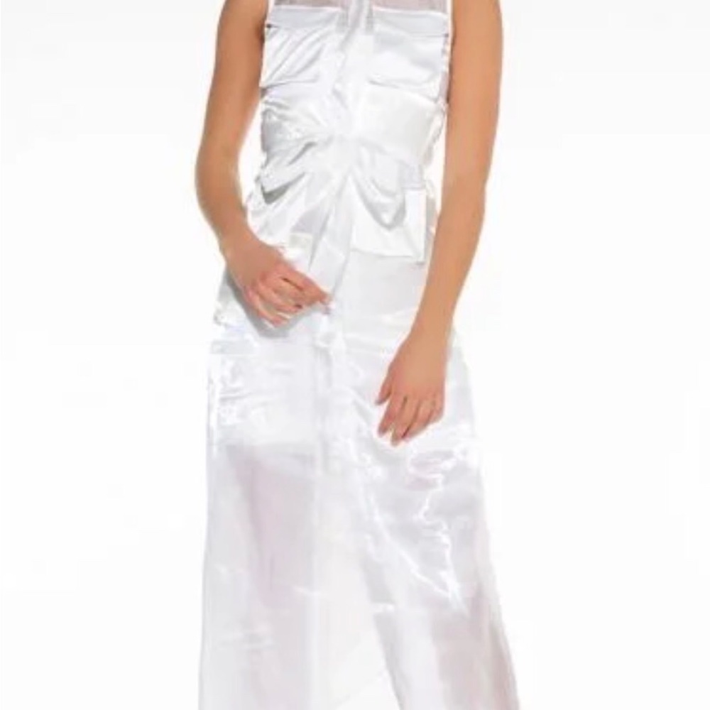 NEW DEPARTMENT OF FASHION MESH CASUAL TRENCH in White Size: M